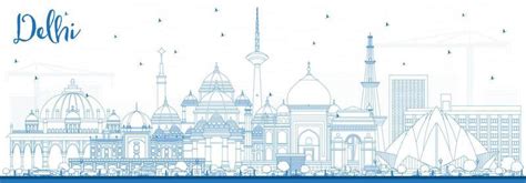 Delhi Skyline Vector Art, Icons, and Graphics for Free Download