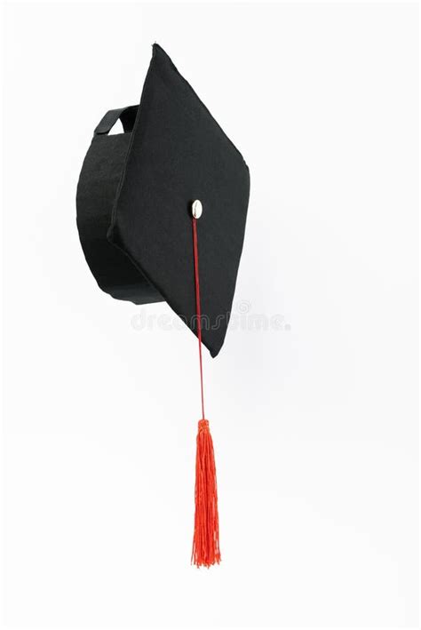 Graduation Cap with Red Tassel Isolated Stock Photo - Image of ...