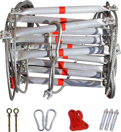 Emergency Fire Escape Ladders With Hooks Aluminum Alloy Safety Rope