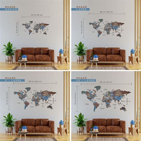 Wooden World Map, 3D Wall Map, Wooden Wall Decoration, Christmas Gift, Wall Hanging, Office ...