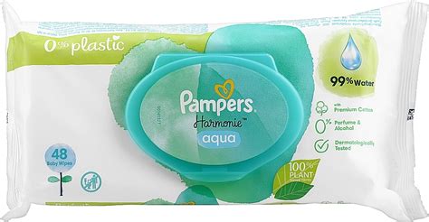 Pampers Harmonie Aqua Baby Wipes Lingettes nettoyantes pour bébé 48