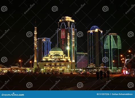 Grozny City Night Chechen Republic Russia Royalty Free Stock