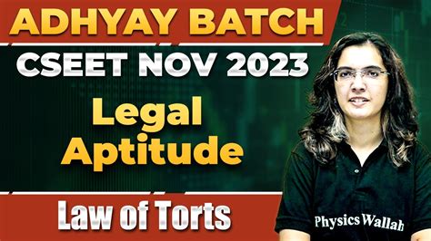 Law Of Torts Legal Aptitude For Cseet Cseet Nov Youtube