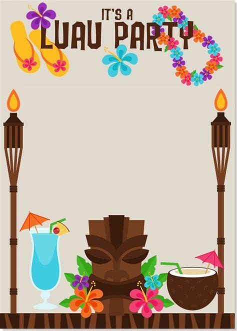 Image Result For Luau Invitations Templates Free Luau Party