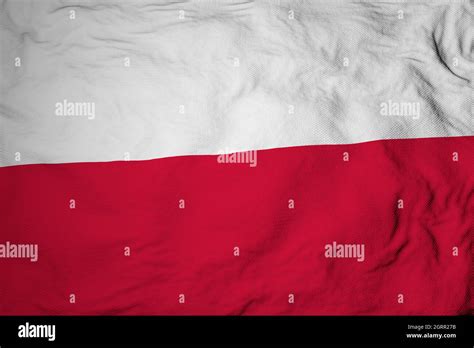 Full Frame Close Up On A Waving Polish Flag In 3D Rendering Stock Photo