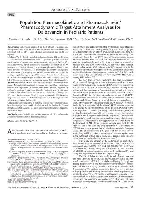 PDF Population Pharmacokinetic And Pharmacokinetic Pharmacodynamic