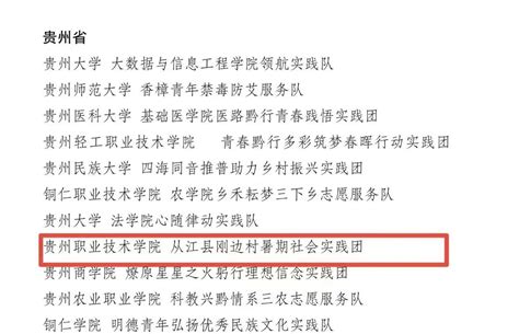 我校喜获2023年全国暑期“三下乡” 社会实践优秀团队表彰 贵州开放大学