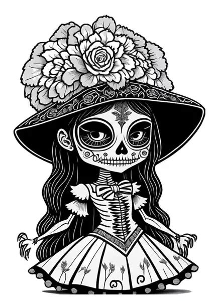 D A De Los Muertos Catrina Rosarito Para Colorear Gratis