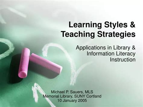 PPT - Learning Styles & Teaching Strategies PowerPoint Presentation ...