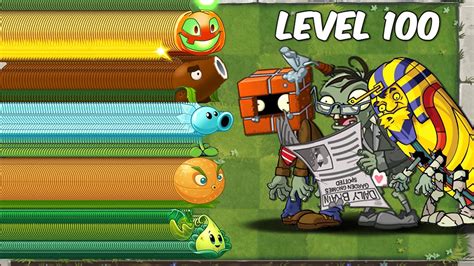 Pvz 2 Challenge Every 100 Plant Max Level Vs Team Zombies Level 100 Youtube