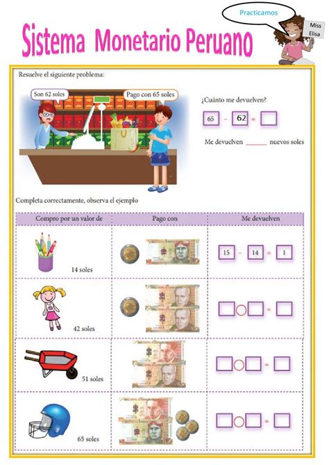 Sistema Monetario Online Pdf Exercise For Primero De Primaria Live Worksheets