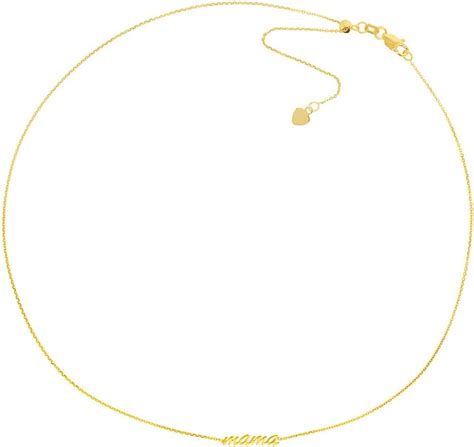 Amazon Jewelheart K Solid Gold Mama Necklace Real Gold Choker