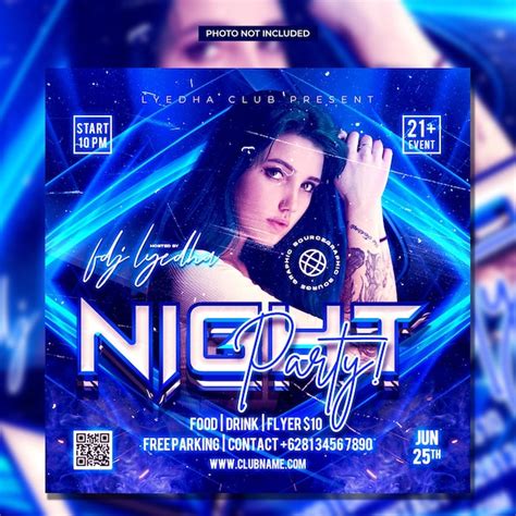 Night Club Dj Party Flyer Publicaci N En Redes Sociales Archivo Psd