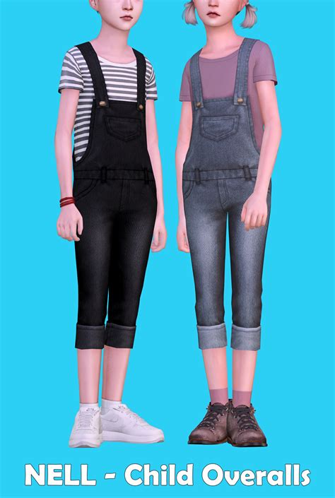 Nell Le Child Overalls Hq Compatible Bgc Emily Cc Finds