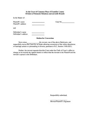 Fillable Online Dissolution Conversion To Divorce Doc Fax Email Print