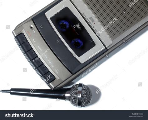 Cassette Recorder And Microphone On White Background Stock Photo 98336