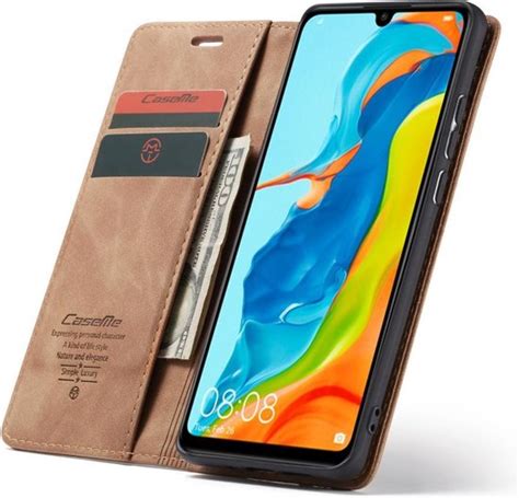 Caseme Book Case Geschikt Voor Huawei P Lite Hoesje Bruin Bol