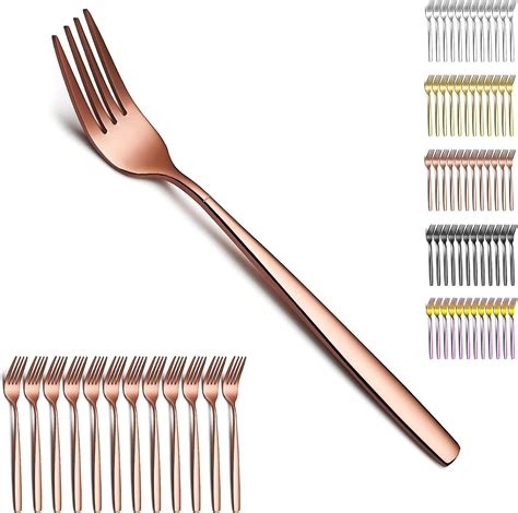 Berglander Rose Gold Dinner Fork 12 Stainless Steel Titanium Bright Rose Gold Electroplated