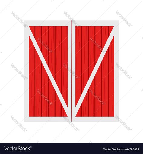 Red wooden barn door front view element of farm Vector Image