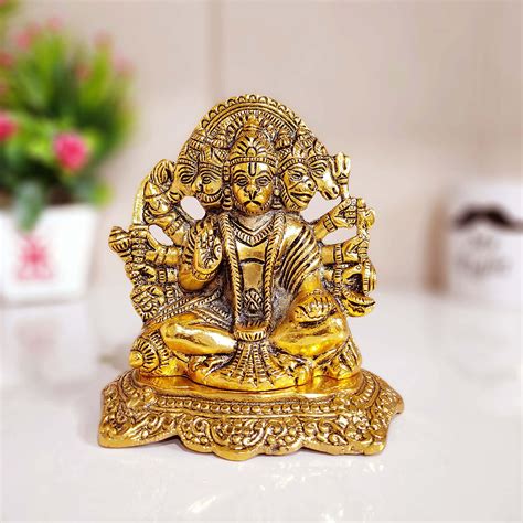 Buy KridayKraft Panchmukhi Hanuman Ji Metal Statue Bajrangbali Murti