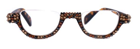 Half Moon Bling Woman Reading Glasses Adorned W Hematite Etsy