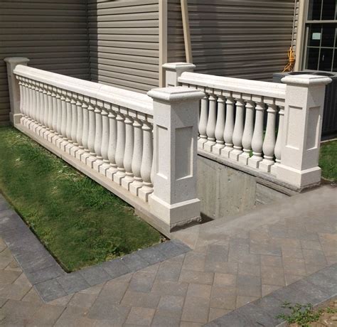 Handrail On Both Sides Of Entrance To Basement Product Used Is Precast