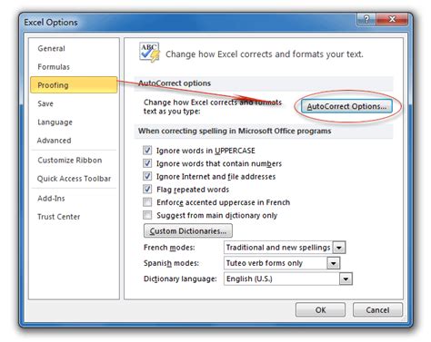 Where Is Autocorrect In Microsoft Excel 2007 2010 2013 2016 2019 And 365