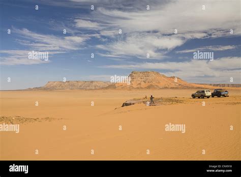 Mountain Range Tadrart Acacus In The Desert Libya Sahara Stock Photo