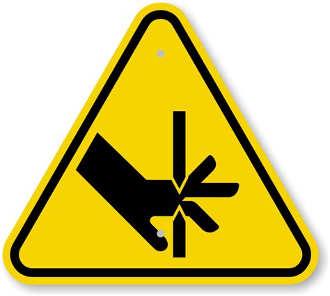 Iso Cutting Of Fingers Or Hand Straight Blades Warning Sign Symbol