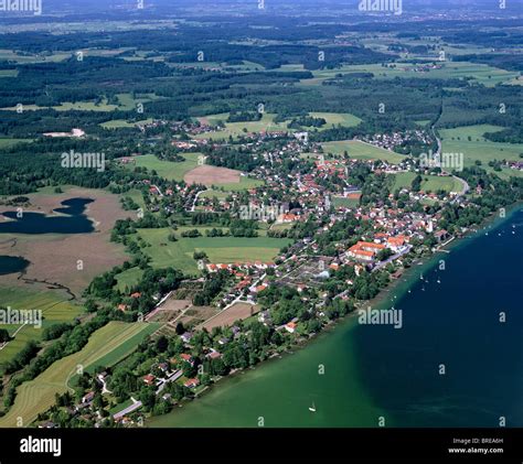 Seeshaupt On Lake Starnberger See Osterseen Lakes At Left Upper