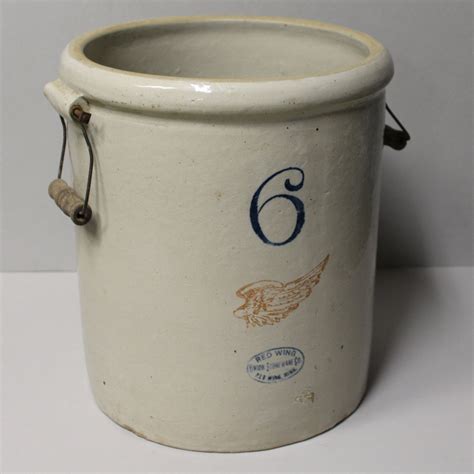 Bargain John S Antiques Antique Red Wing 6 Gallon Stoneware Crock