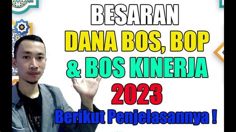 Besaran Dana Bos Bop And Bos Kinerja Setiap Daerah Tahun 2023 Youtube