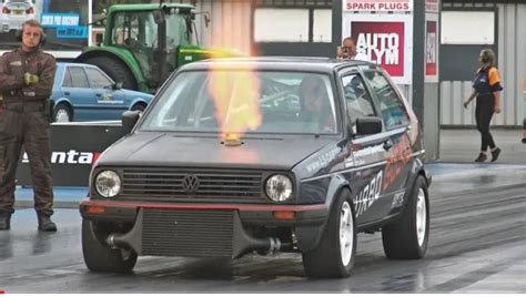 Turbo Gockel 1000HP VR6 Golf MK2 At Santa Pod Raceway