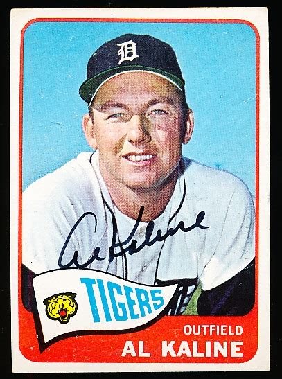 Lot Detail Autographed 1965 Topps Bb 130 Al Kaline Tigers JSA