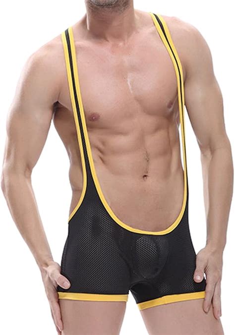 Mendove Men S Mesh Lingerie Bodysuit Wrestling Singlet Underwear