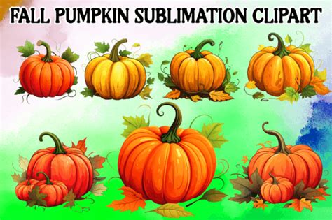 Fall Pumpkin Sublimation Clipart Graphic By Naznin Sultana Jui