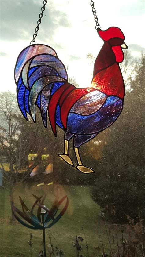 Rooster Stained Glass Ornaments Stained Glass Birds Stained Glass Patterns