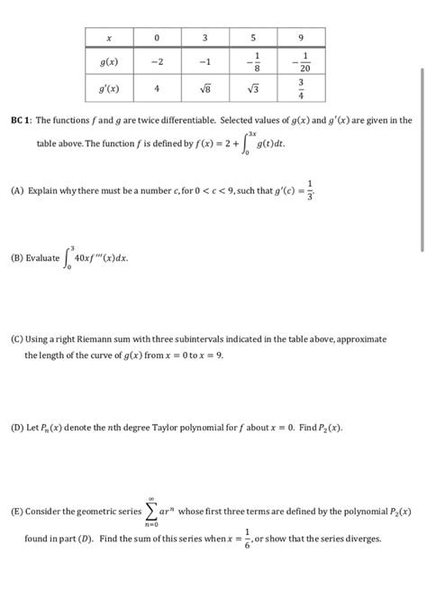 [solved] The Function F And G Are Twice Differentiable Selected Values