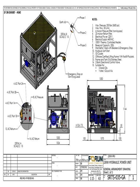 22KW Hydraulic Power Unit GA | PDF | Manufactured Goods | Building Engineering