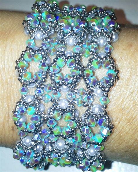 Crystal Waltz Bracelet Made With Swarovski Bicones 3mm Glaspearls 15 And 11 Seed Beads Made