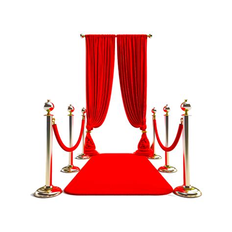 3d render of Red carpet and path barriers, Luxury entrance to vip event ...