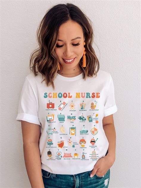 School Nurse Shirt School Nurse Alphabet Nurse T Shirt Nurse Etsy