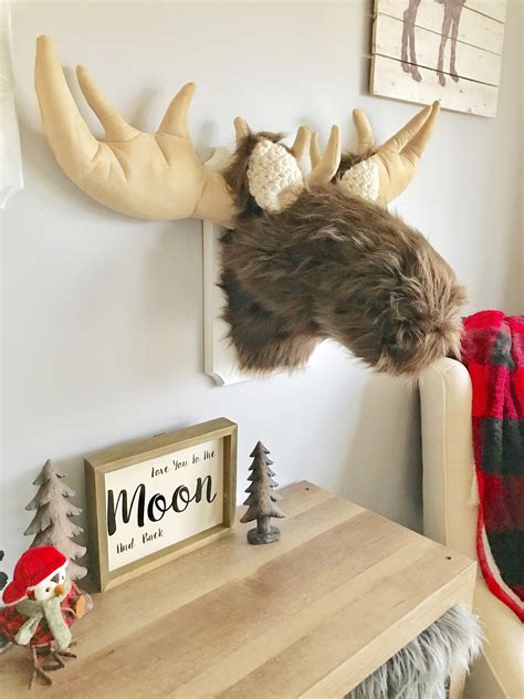 Moose Head Wall Mount Moose Nursery Decor Woodland Nusery | Etsy