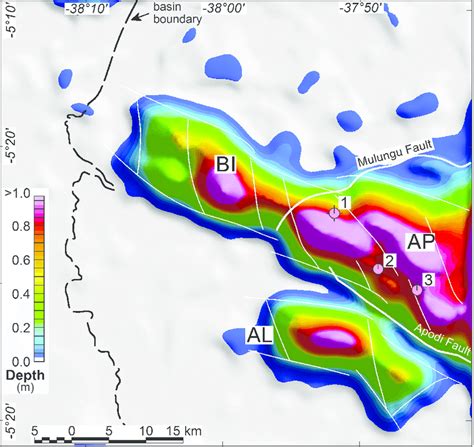 Basement Contour Map Of The Sw Border Of The Potiguar Rift Derived From