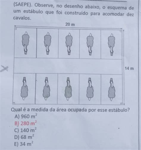 Solved SAEPE Observe no desenho abaixo o esquema de um estábulo