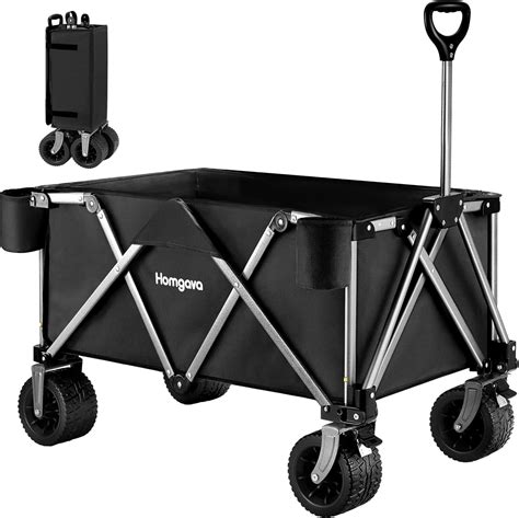 Homgava Heavy Duty Folding Wagon Cart Portable Large Capacity Beach