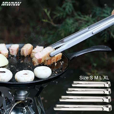 Lengthened Non Slip Stainless Steel Food Tongs Meat Bread Clip Barbecue