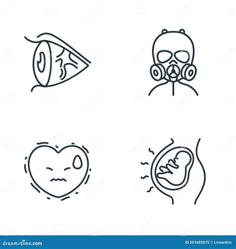 Air Pollution Line Icons Linear Set Stock Vector Illustration Of Line Food 201685075