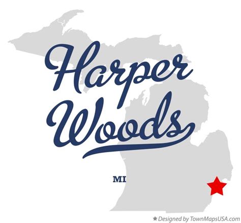 Map of Harper Woods, MI, Michigan