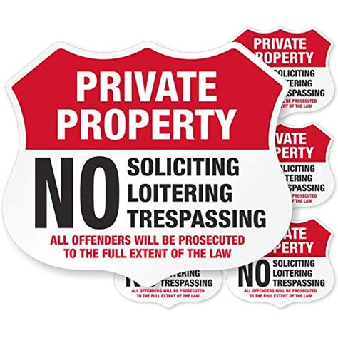 SmartSign Private Property Decals Set, Pack of 5, No Soliciting No ...